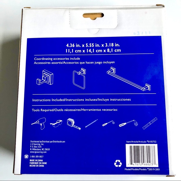 NEW Toilet Paper Holder Polished Chrome Finish Wall Mount Single Post #0105752 - Picture 3 of 9